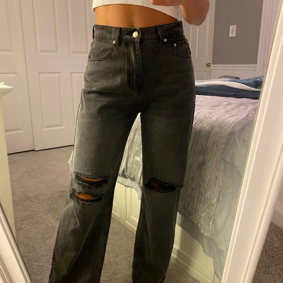 Adika Black ripped wide leg jeans - Picture 2 of 5